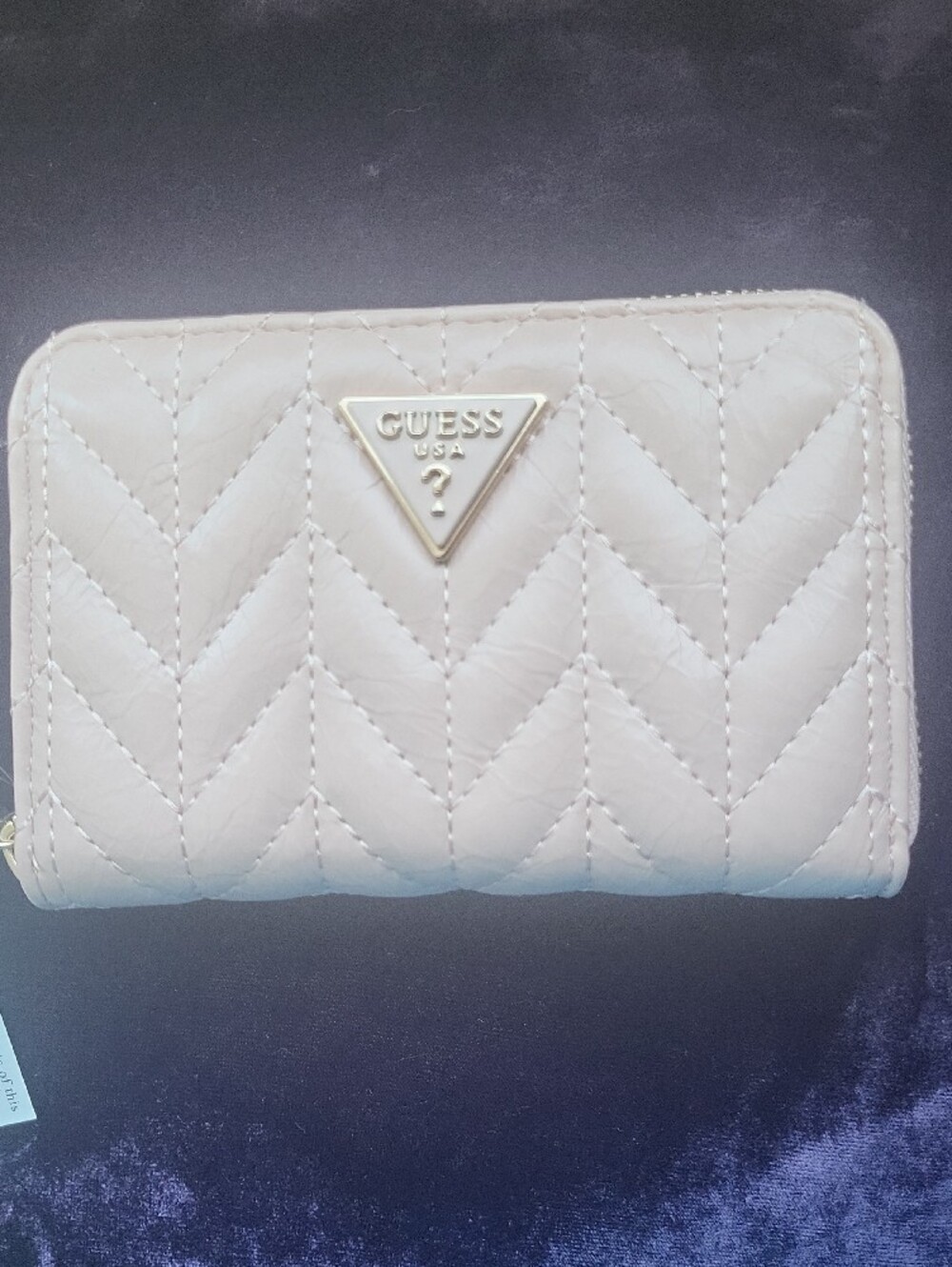 Blush Quilted Chevron Zip-Around Women's Wallet - Picture 2 of 7